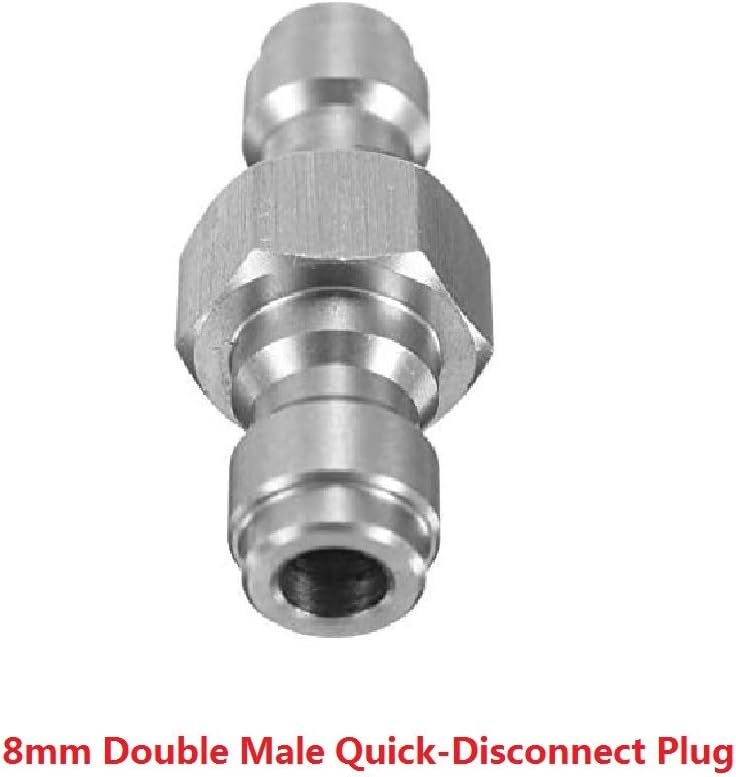 Adaptador universal de enchufe de desconexión rápida de acero inoxidable doble macho de 0.315 in para PCP Paintball Airsoft pistola de aire