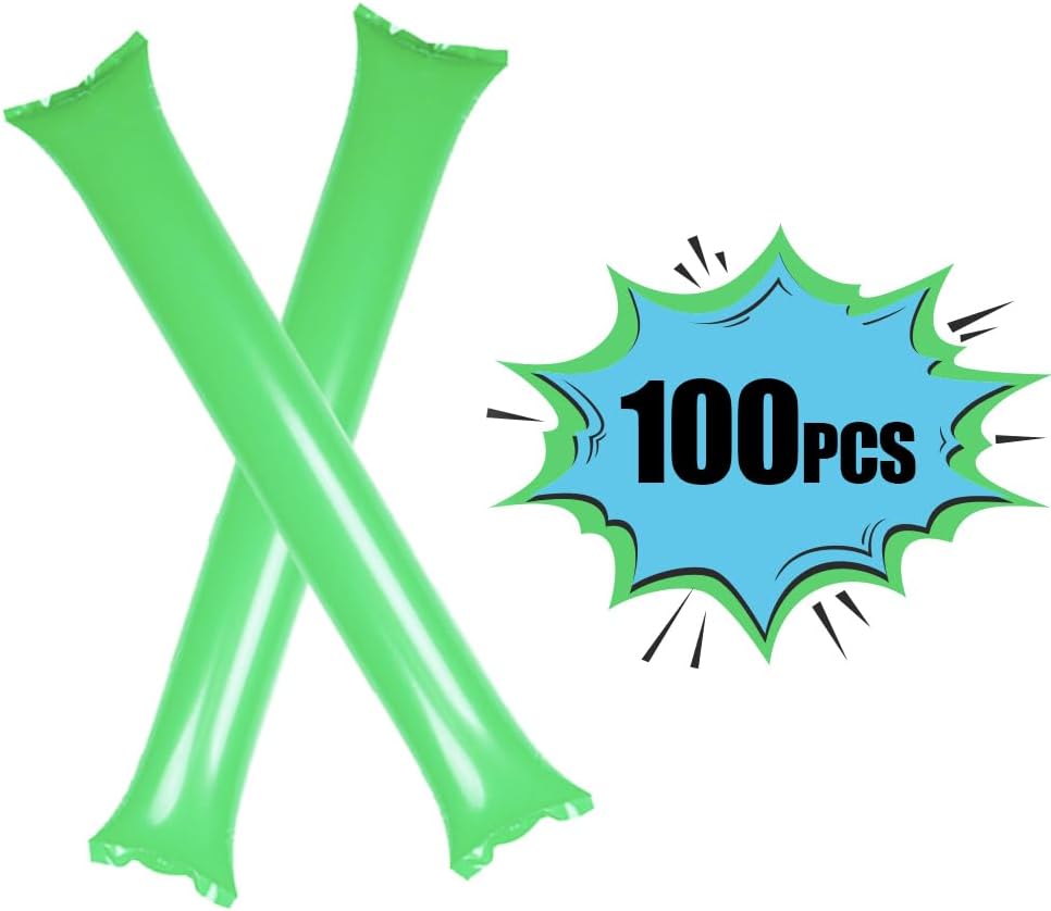 100 unidades de palitos de trueno para animar gruesos Bam Bam Bam Cheerleading Noise Makers Globos para eventos deportivos, baile, baloncesto,