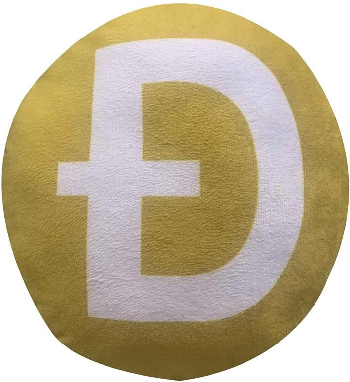 Almohadas Dogecoin  Almohada redonda de peluche criptográfico de BlockCraft.Compra almohada de felpa Doge de 12.6 in
