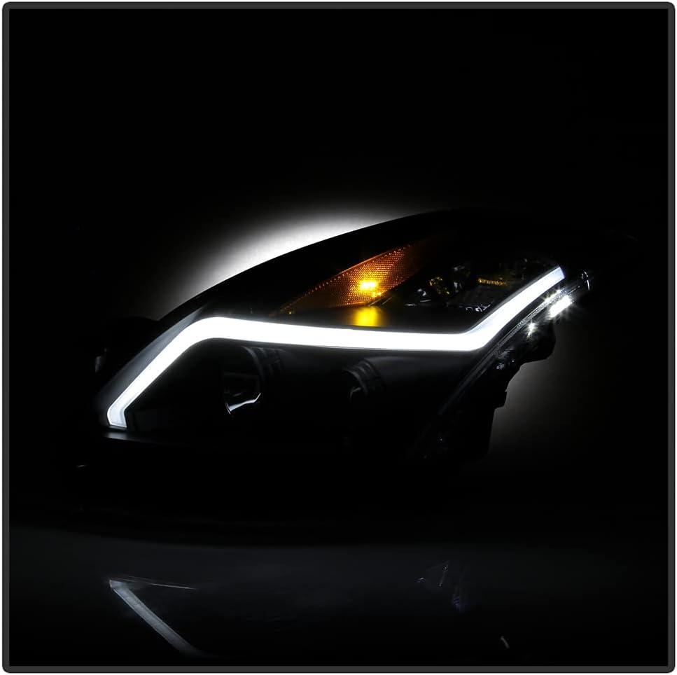 ACANII – Para tipo halógeno 2007-2009 Nissan Altima Sedan negro ahumado LED proyector faros delanteros montaje