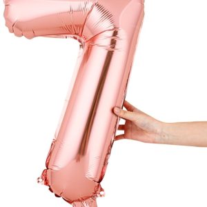 Balloonify – Globo con números de 16 pulgadas, 1 globo de fiesta reutilizable, número “7”, autosellado, globo metálico de aluminio dorado rosa, Balloonify – Globo con números de 16 pulgadas, 1 globo de fiesta reutilizable, número “7”, autosellado, globo metálico de aluminio dorado rosa,