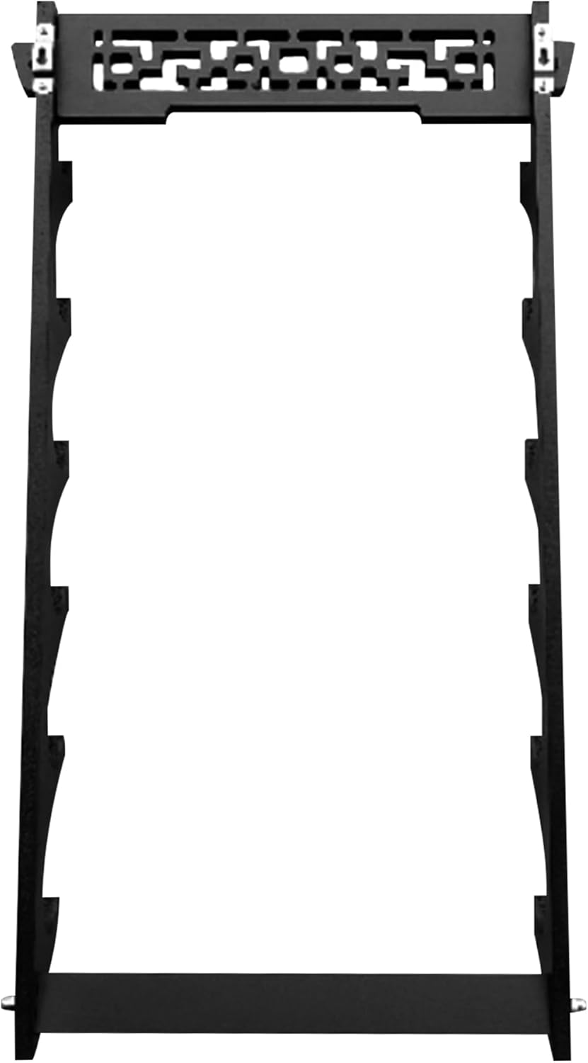 Soporte de pared para espada de 6 niveles, soporte de pared de espada Katana negra, soporte de pared para espada de madera, soporte de espada