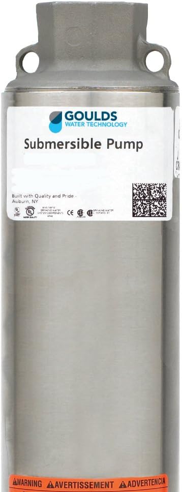 Goulds Bomba sumergible para pozo de agua 5GS05412C, 5 GPM,  HP, 12 etapas, 3 cables, caja de control de 230 V incluida.