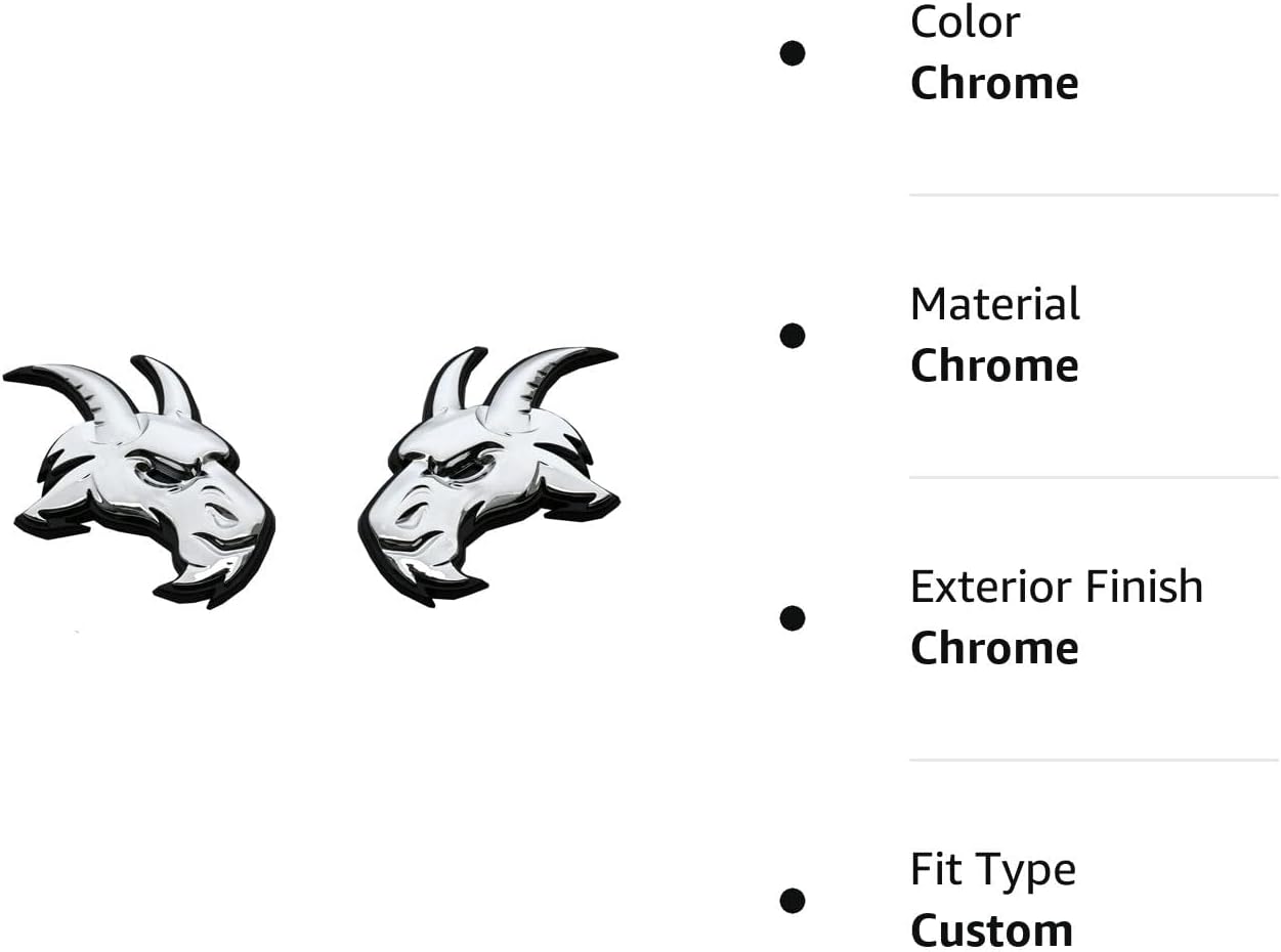 Par de emblemas de cabeza personalizados 3D de repuesto para TRX Ram 1500 Fender Badge Hellcat (cromado)