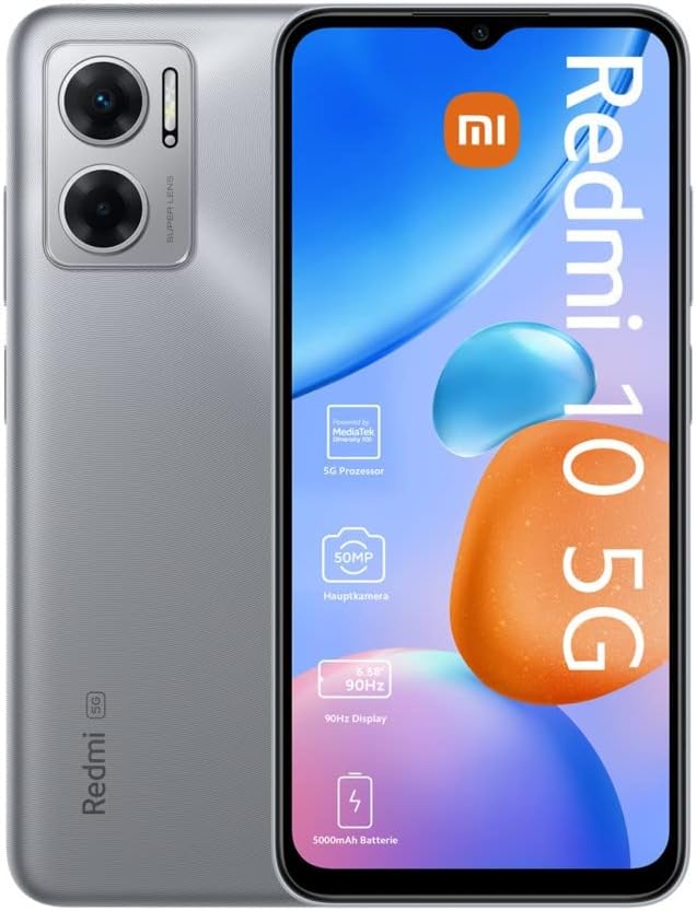 Xiaomi Redmi 10 5G + 4G LTE (64 GB + 4 GB) GSM desbloqueado 6.58 pulgadas 50MP Dual Super Lens Cam (Tmobile Mint Tello e International Global) +