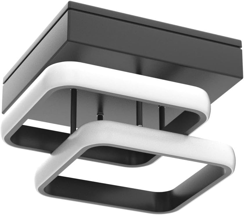 ADISUN Lámpara de techo LED moderna, lámpara de techo cuadrada de montaje empotrado blanco cálido para cocina, loft, pasillo, balcón, escalera,