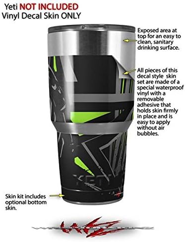 Vinilo Wrap para Yeti Rambler vaso30oz baja 0023Lime Green (Vaso no incluido) por wraptorskinz