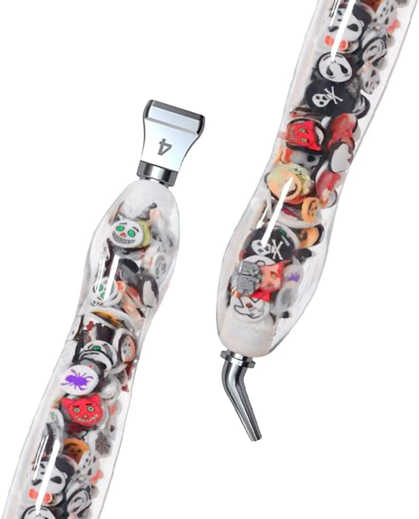 Juego de bolígrafos de punta de acero inoxidable con punta de acero inoxidable de metal plateado, pintura de diamante, kit de accesorios con