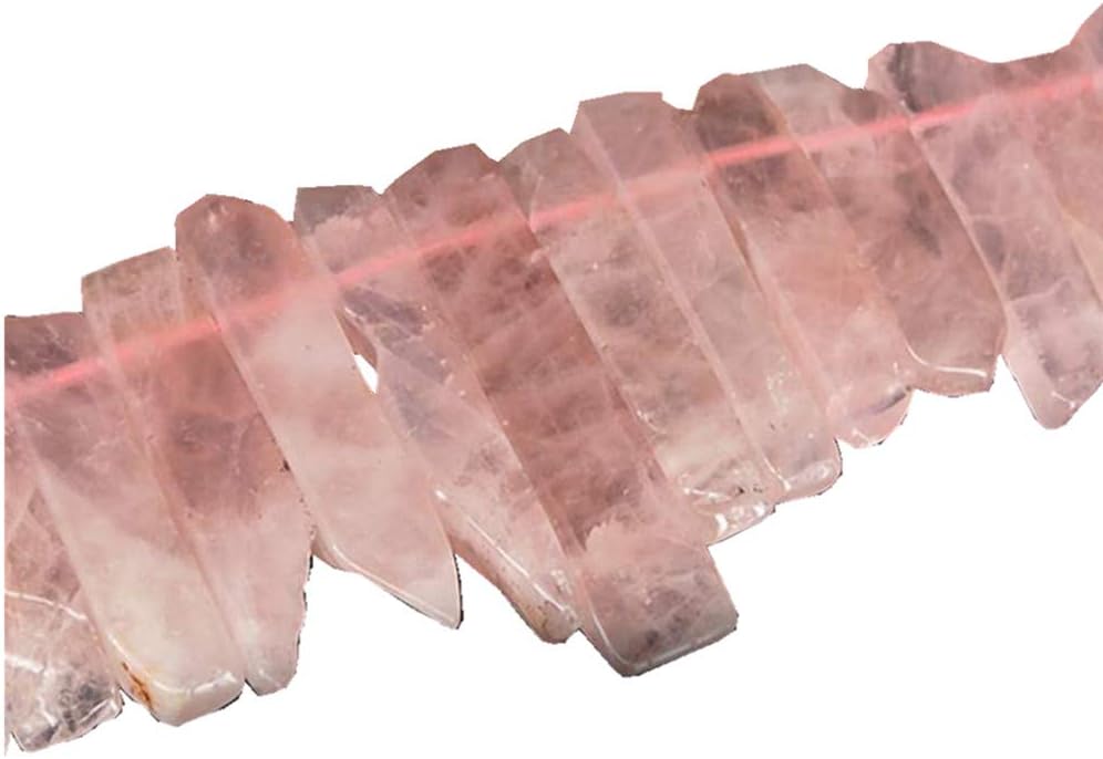 Cuentas de cristal de cuarzo rosa natural, tira plana irregular, cuentas sueltas para hacer joyas, cristal curativo, pulido o crudo en la parte
