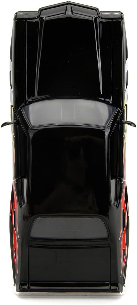 1971 Pontiac GTO Negro con Gráficos de Llama Bigtime Muscle Series 124 Modelo de coche fundido a presión por Jada 35022