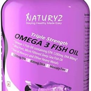 Aceite de pescado Omega 3 de triple fuerza con la más alta resistencia 2450 mg, 60 cápsulas, Omega 3-6-9 por porción (EPA 1200 mg DHA 800 mg) Aceite de pescado Omega 3 de triple fuerza con la más alta resistencia 2450 mg, 60 cápsulas, Omega 3-6-9 por porción (EPA 1200 mg DHA 800 mg)