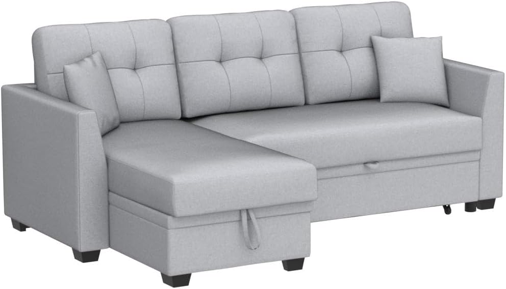 Sofá cama 2 en 1, sofá cama modular pequeño con sofá extraíble y diván convertible de almacenamiento para sala de estar, apartamento, habitación de