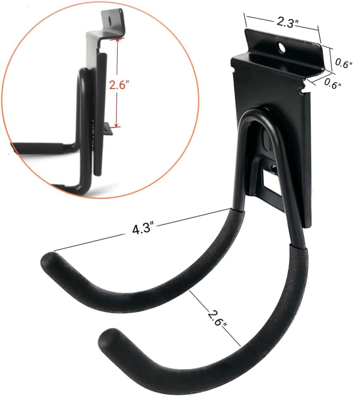 Ganchos Garge para Slatwall, accesorios antideslizantes para Slatwall, ganchos y colgadores resistentes para Slatwall, organizador de herramientas