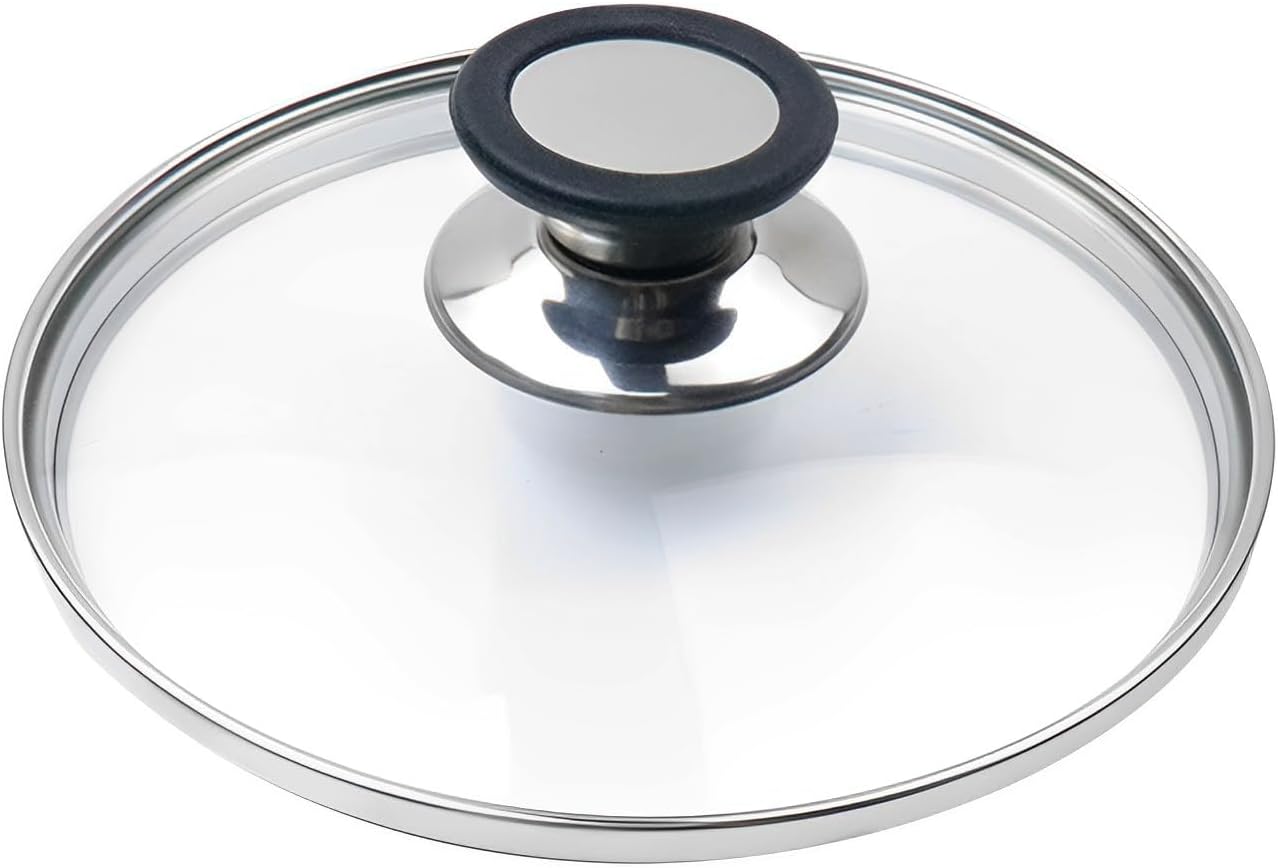 Tighall Tapa de vidrio templado con orificio de ventilación de vapor y mango resistente al calor, se adapta a utensilios de cocina de 6 pulgadas de