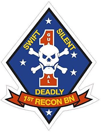 Adhesivo adhesivo del primer batallón de reconocimiento para automóvil, camión, parachoques, laptop, vinilo militar, ejército de EE. UU., Estados