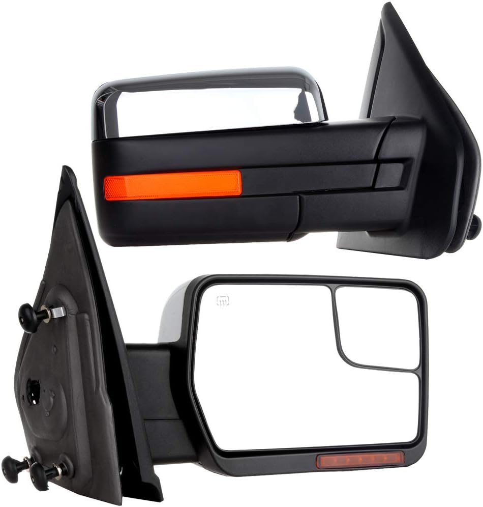 Espejos de remolque de control de potencia compatibles con Ford 2004-2014 para Ford F150 Espejo lateral de camión con función de descongelación