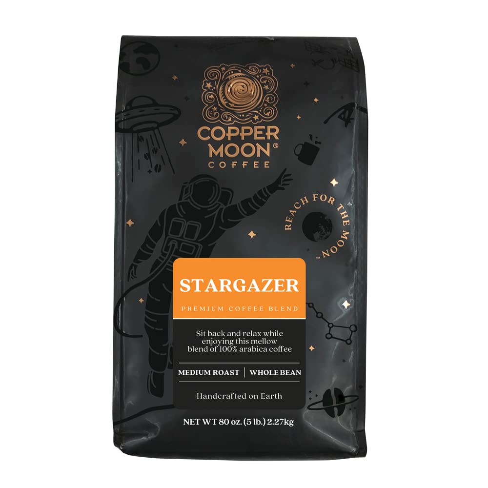 Copper Moon Café de grano entero de tostado medio, mezcla Stargazer, 5 libras