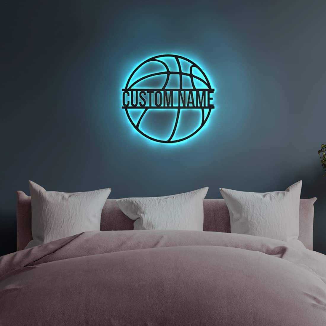 Regalos personalizados de baloncesto para niños, letreros de nombre de jugador de baloncesto personalizados, decoración única, lámpara LED, luz