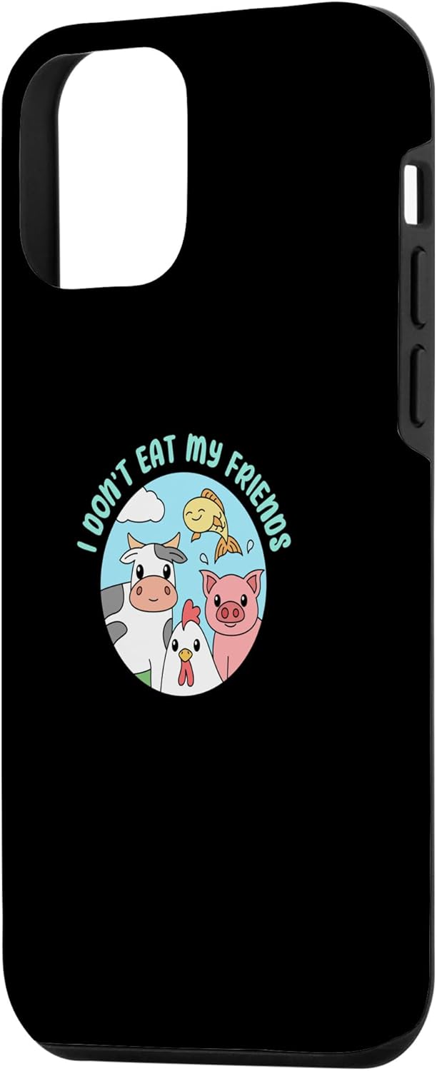 iPhone 12 mini Friends Fish Chicken Pig Design for Vegan People Case