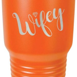 WIFEY – Vaso naranja de 30 onzas con popote y tapa superior deslizante, taza de viaje de acero inoxidable, comparar con Yeti Rambler WIFEY – Vaso naranja de 30 onzas con popote y tapa superior deslizante, taza de viaje de acero inoxidable, comparar con Yeti Rambler