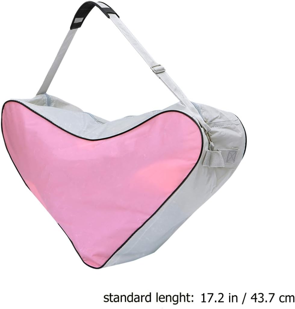 LIOOBO Bolsa unisex para patinaje sobre hielo, bolsa de tela de malla, bolsa de hombro triangular para patines en línea, color rosa