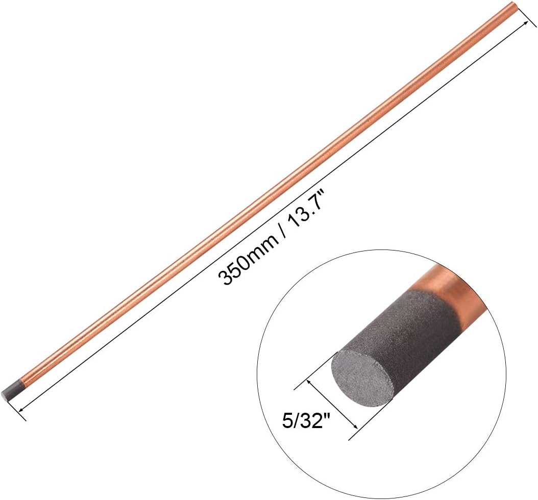 uxcell Carbono recubierto de cobre 0.157×13.780 in – 3pcs carbono Gouging Rod Copperclad Electrodos