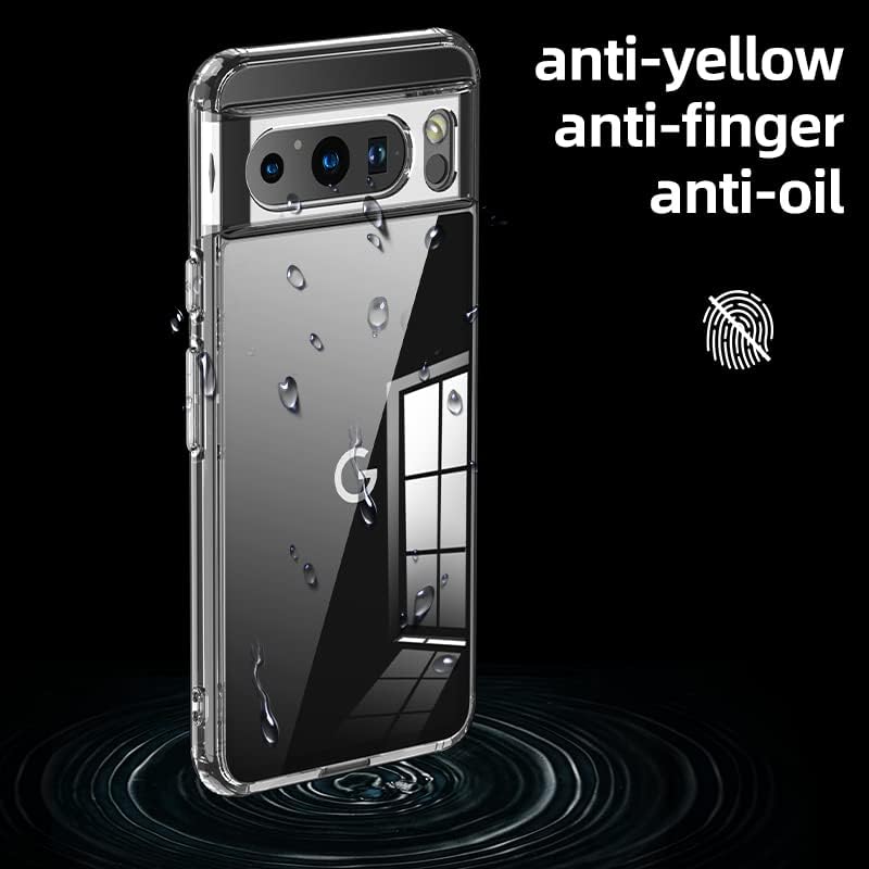 Pixel 8 Funda transparente de TPU suave absorción de impactos delgada, ligera, a prueba de golpes, funda protectora híbrida compatible con Google