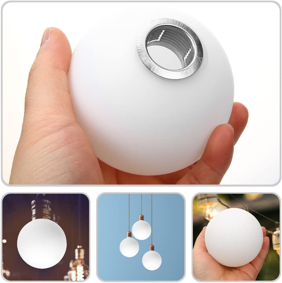 Pantalla de lámpara colgante, mesa blanca, 1 unidad, pantalla de globo de vidrio, pantalla de luz redonda de globo de vidrio blanco, reemplazo para