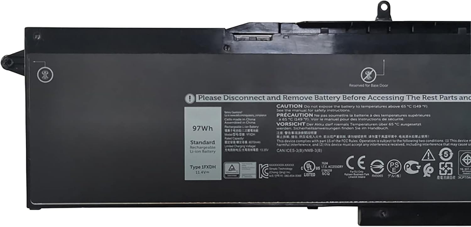 New 11.4V 97Wh 8070mAh 1FXDH Battery Compatible with Dell Latitude 5501 5511 E5501 E5511 Precision 3541 3551 01WJT0 1WJT0 Series