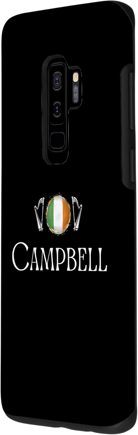 Galaxy S9+ Campbell Surname Irish Family Name Heraldic Flag Harp Case