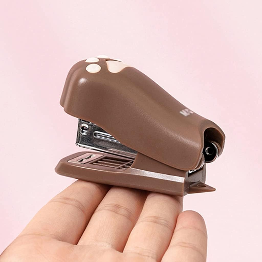 KOAIUS Engrapadora, grapadoras de escritorio, grapadoras para papel, juego de mini grapadoras de papel portátil, con patas de gato, herramientas de
