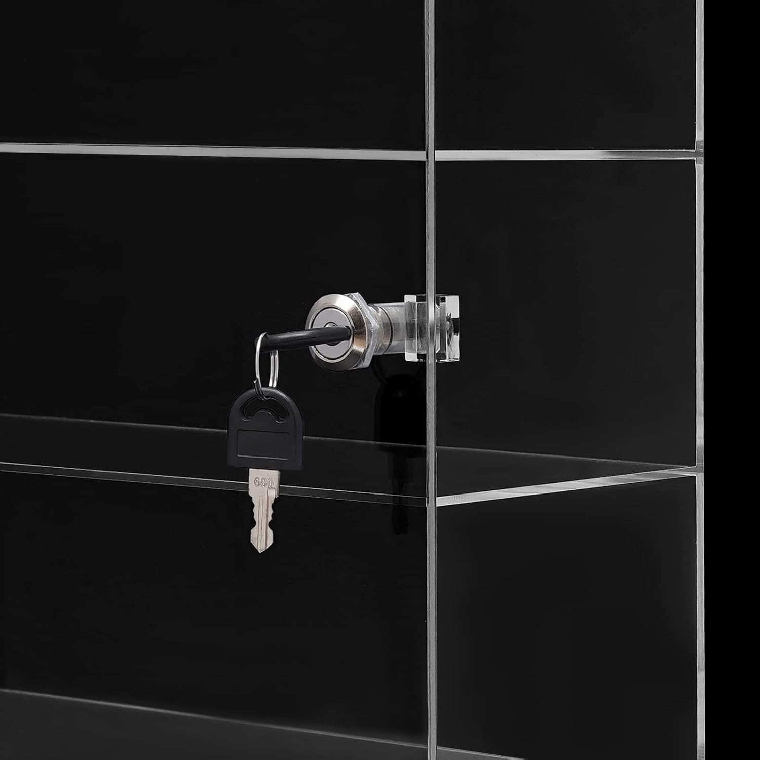Vitrina de acrílico transparente de 4 capas con cerradura, figura de joyería de acrílico cuboide, vitrina, caja organizadora de encimera, soporte a
