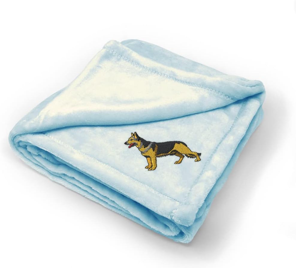 Ropa de cama de bebé, mantas para niños y niñas, pastor alemán, poliéster A, Solo diseño azul