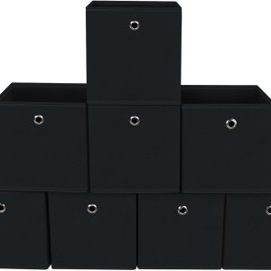 Contenedor de almacenamiento de tela, cubos plegables de 11 pulgadas con asa, organizadores de armario y almacenamiento, para el hogar, dormitorio, Contenedor de almacenamiento de tela, cubos plegables de 11 pulgadas con asa, organizadores de armario y almacenamiento, para el hogar, dormitorio,
