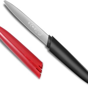 SHI BA ZI ZUO Pelador de cuchillos de frutas portátil de 3.6 pulgadas con funda para cortes precisos y precisos SHI BA ZI ZUO Pelador de cuchillos de frutas portátil de 3.6 pulgadas con funda para cortes precisos y precisos