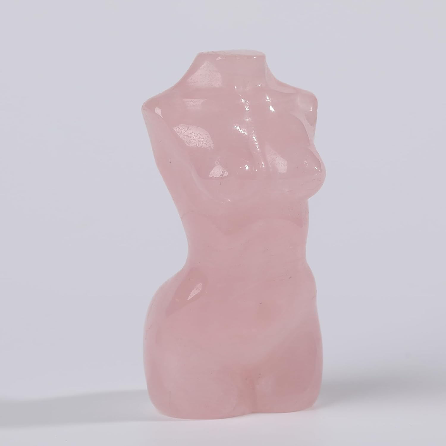 Potente estatua corporal de cristal de cuarzo rosa natural de 3 pulgadas, modelo femenino tallado a mano para curación y energía positiva,