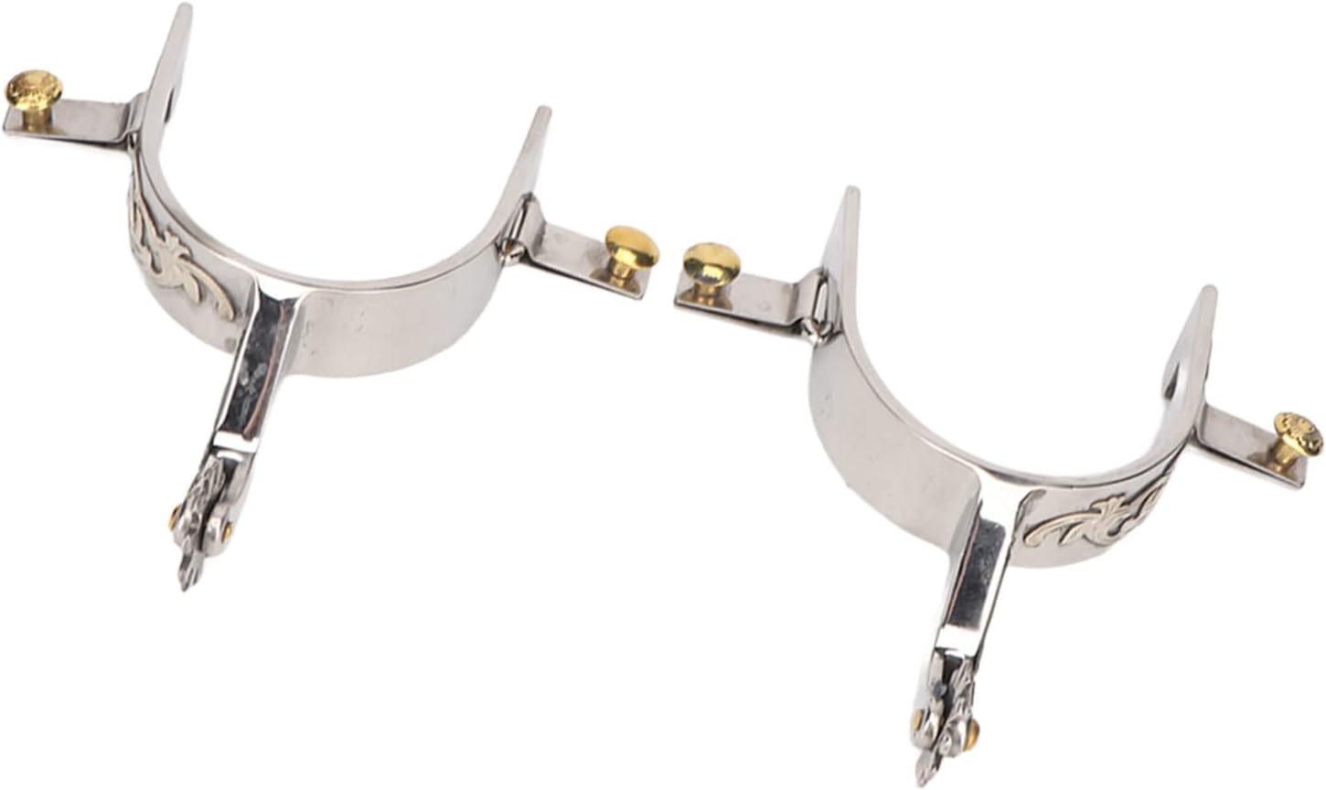 Zerodis 2 espuelas de caballo de acero inoxidable para los vaqueros, con equipo giratorio para los entusiastas ecuestres, montar simple con espolón