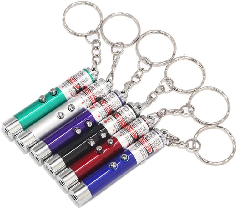Mini juguetes para gatos, puntero láser, bolígrafo, llavero, linterna divertida para perro, lámpara para mascotas, luz blanca, botón infrarrojo,