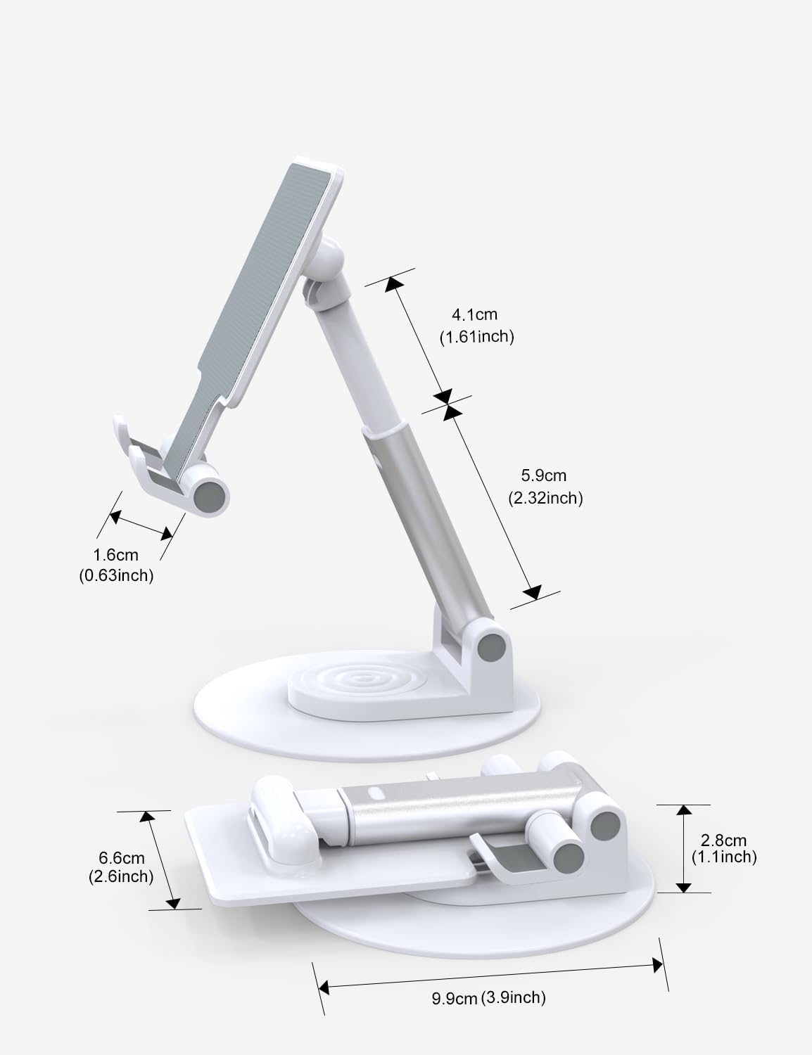 KOTUDAY Soporte de teléfono celular para escritorio giratorio, soporte para teléfono plegable, portátil, manos libres, soporte para teléfono móvil