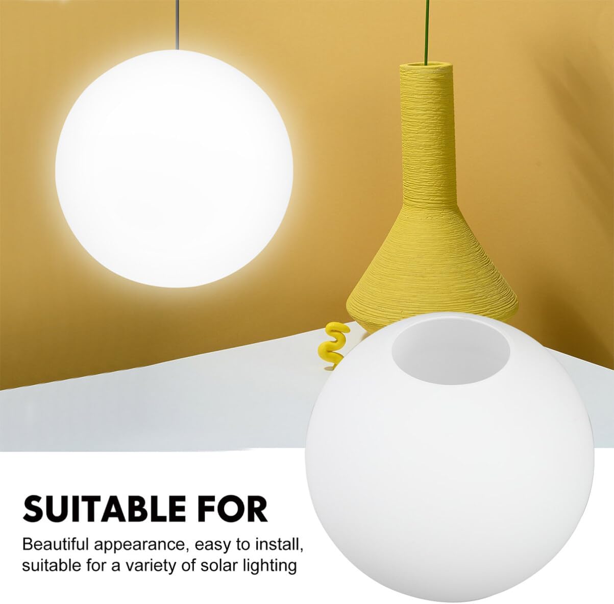 Angoily Pantalla de lámpara de globo de vidrio esmerilado, pantallas de lámpara colgante de orbe colgante, lámpara de esfera para aplique de pared,