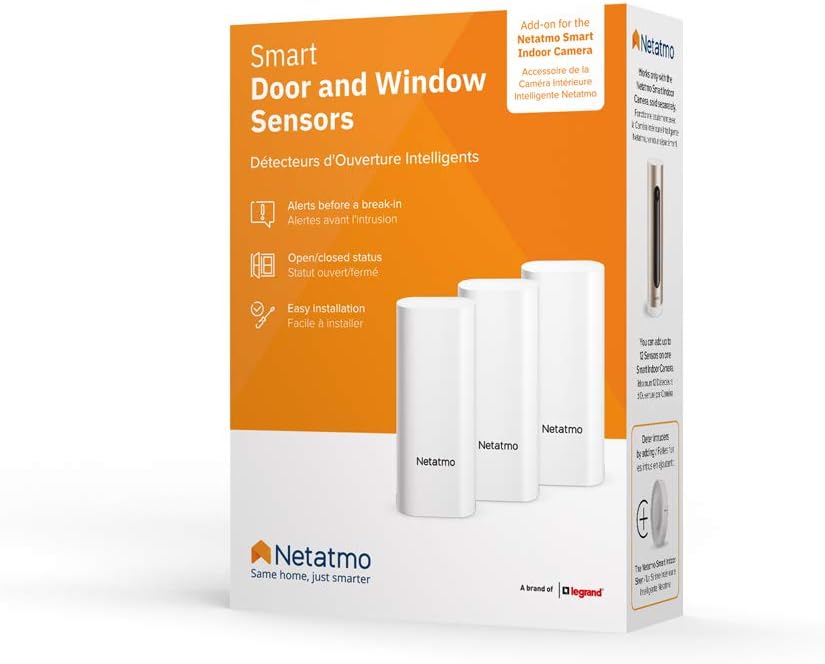Netatmo Sensores inteligentes para puertas y ventanas  Paquete de 3  Sensores inalámbricos para ventanas y puertas  Fácil de instalar  Modelo DTGUS