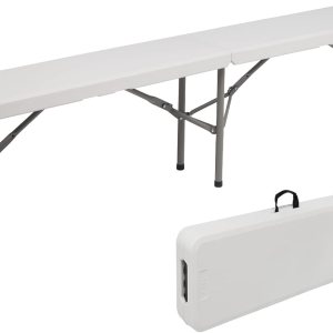 VINGLI Paquete de 4 asientos plegables portátiles de plástico de 6 pies, banco plegable para deportes, fútbol asiento plegable para picnic, fiesta, VINGLI Paquete de 4 asientos plegables portátiles de plástico de 6 pies, banco plegable para deportes, fútbol asiento plegable para picnic, fiesta,