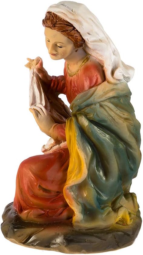 Kurt Adler – Belén de 12 pulgadas con establo y 10 figuras, color marrón