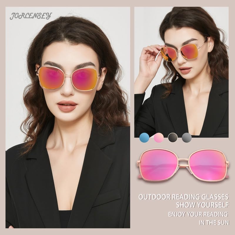Paquete de 2 lentes de sol bifocales de lectura para mujer, diseño de ojo de gato, cuadrados, lentes de lectura al aire libre