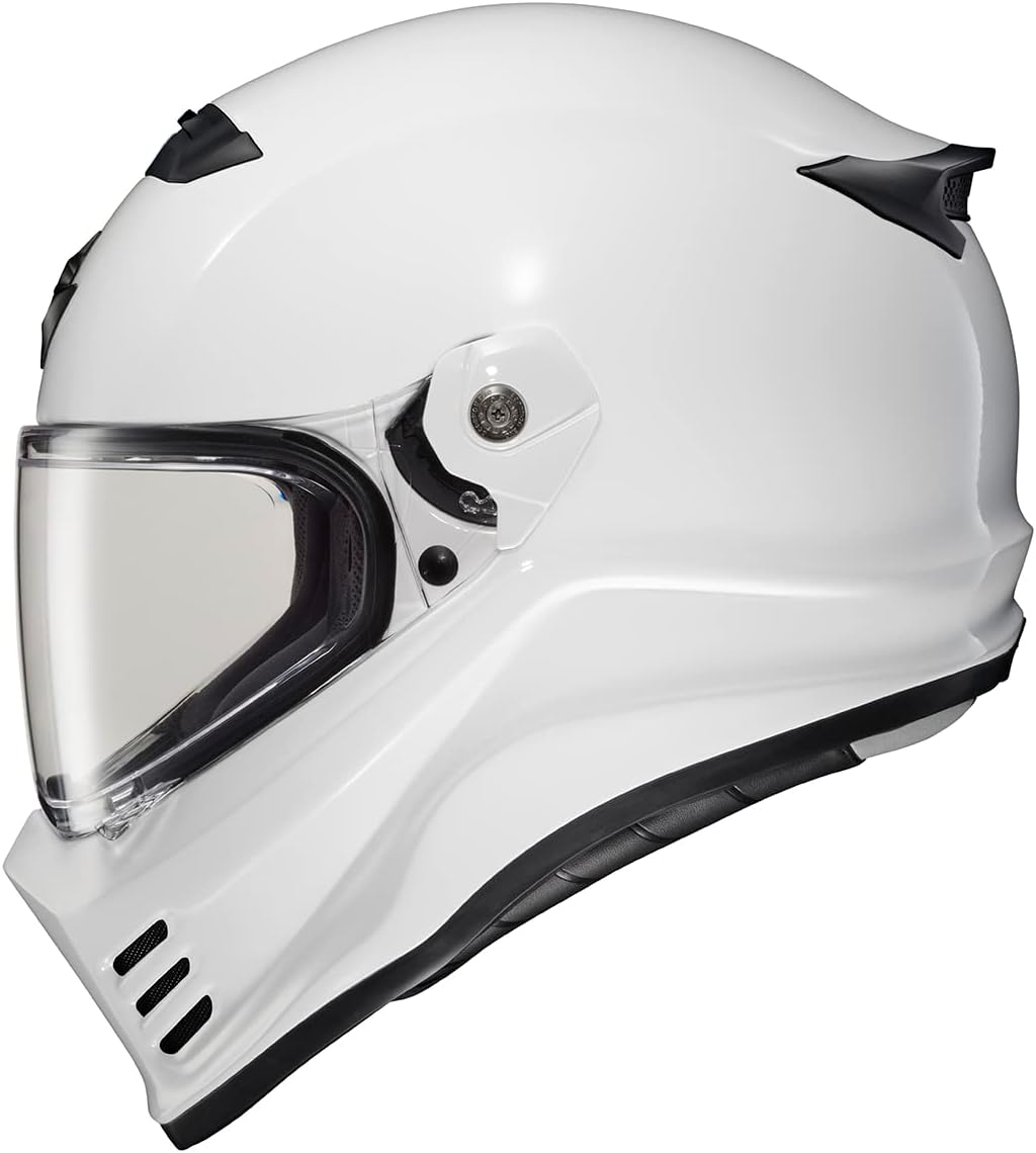 ScorpionEXO Covert FX – Casco de motocicleta de cara completa para adultos, estilo Street Fighter con bolsillos para altavoces listos para