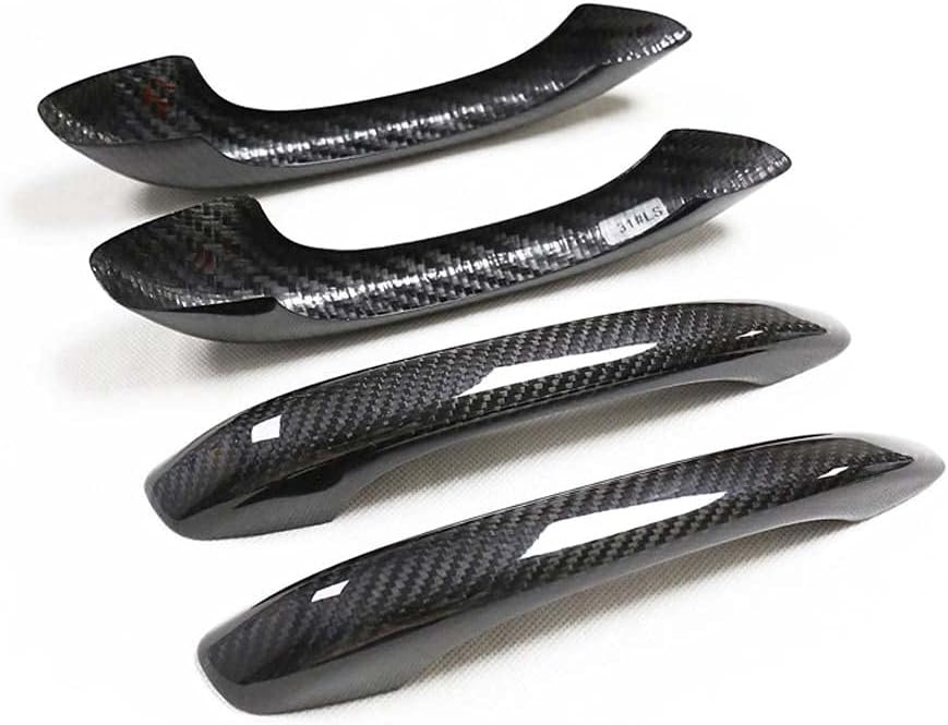 WLKE Cubierta exterior de fibra de carbono real para manija de puerta para Porsche MACAN 2014-2022 (cuatro puertas sin acceso cómodo)