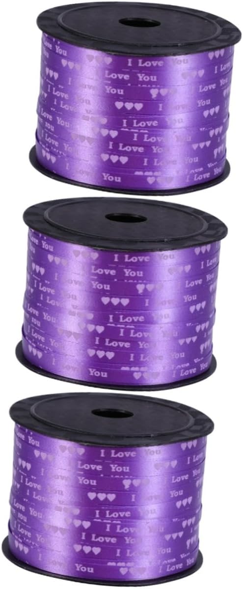 NOLITOY 3 Uds. 100 cintas para manualidades, color morado, para manualidades, cinta de Navidad, cinta de poliéster, cinta decorativa para rizar, San