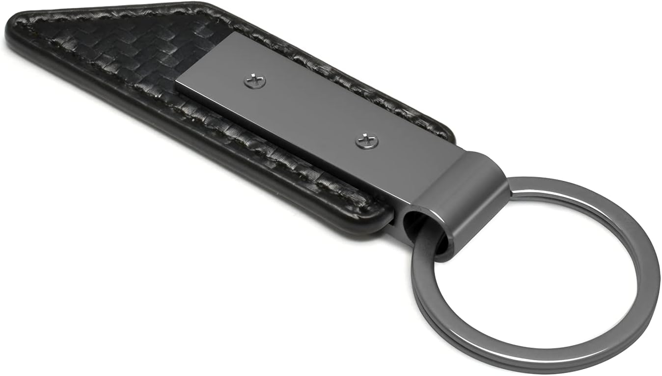 Compatible con Ford F-150 Gunmetal Negro Gris Metal Fibra de Carbono Textura Negro Cuero Llavero