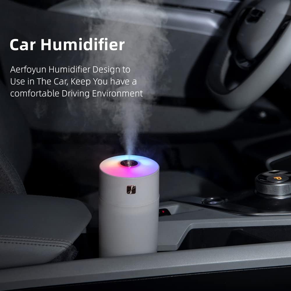 Aerfoyun Mini Humidifier,USB Colorful cool mist humidifier air humidifier humidifiers for bedroom2 Mist Modes, Auto Shut-OffSuper Quiet Portable