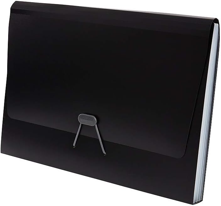Staples 896554 – Archivo expandible de polietileno, tamaño carta, 7 bolsillos, color negro (51834)